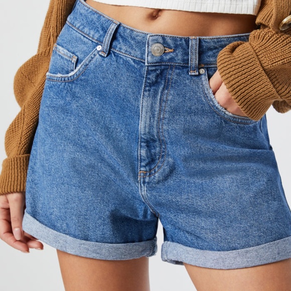 NWT Mavi Mom Shorts- Mid Blue Recyled Blue - Picture 1 of 3